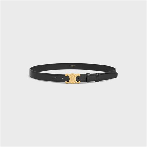 celine medium triomphe belt in taurillon leather black|CELINE Medium Triomphe Belt in Taurillon Leather .